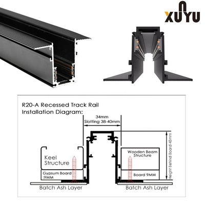 OEM 검정색은 48V 자기를 띤 트랙 라이트 저전압 안전성을 끼워 넣었습니다