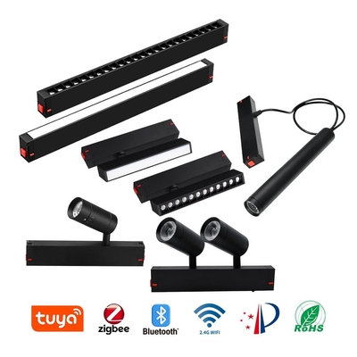 임베디드 자기 LED 이중 헤드 트랙 라이트 COB 4000K 6000K 스포트라이트